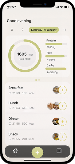 Step: meal photo in the app